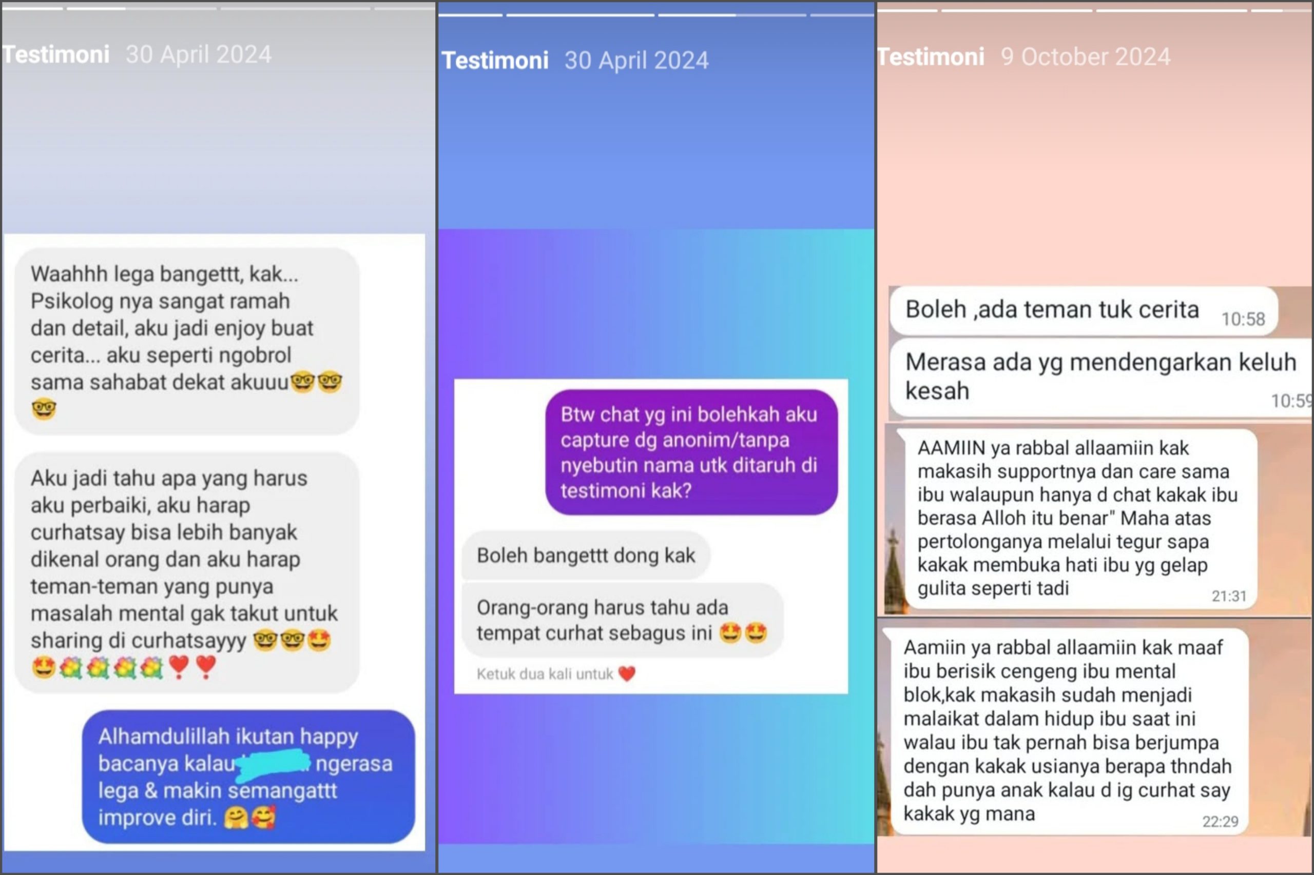 Testimoni Klien Curhatsay